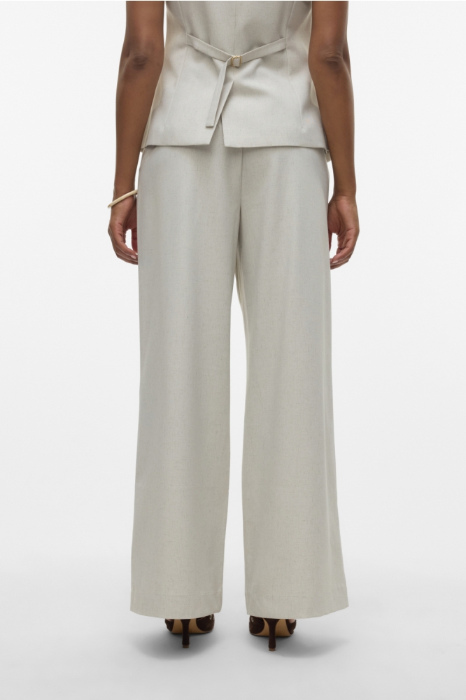 VMMIKELA MW WIDE PANTS 10330003 Birch/MELANGE AS